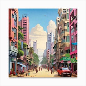 Street Scene In Bangladesh Canvas Print