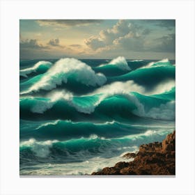 Ocean Crashing Waves Canvas Print