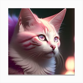 Cat With Pink Eyes Canvas Print