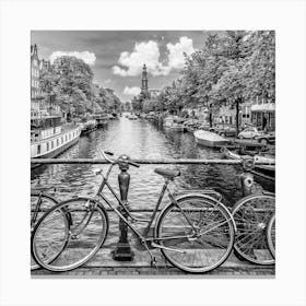 Typical Amsterdam In Monochrome Canvas Print
