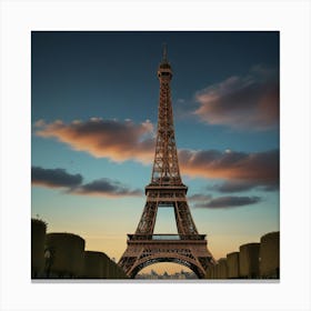 Eiffel Tower At Sunset Canvas Print