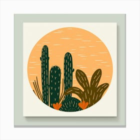 Cactus In The Desert Canvas Print