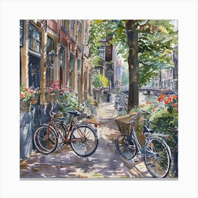 Jordaan neighborhood Series in Amsterdam Water Colour Canvas Print