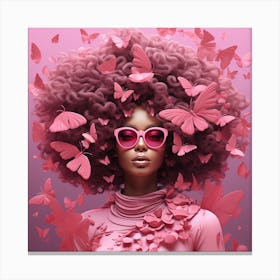 Pink Afro Canvas Print