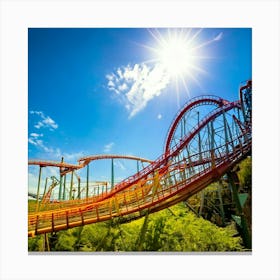 Firefly Thrilling Roller Coaster Ride On A Sunny Adventure Day 95881 Canvas Print