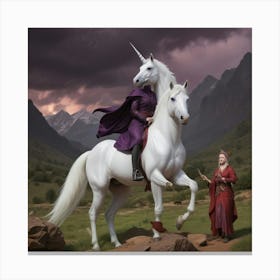 Unicorns And Elves Canvas Print