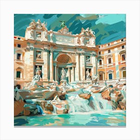 Trevi Fountain Rome Canvas Print