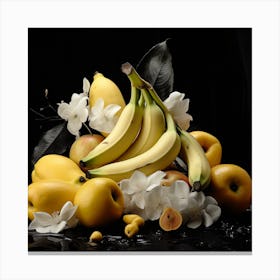 Bananas in yellow Canvas Print