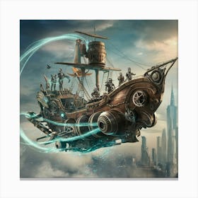 Steampunk Ship 2 Canvas Print