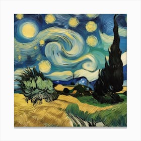 Starry Night By Vincent Image Canvas Print