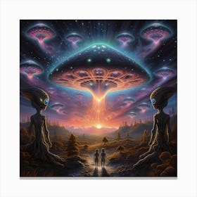 Aliens In The Sky 3 Canvas Print