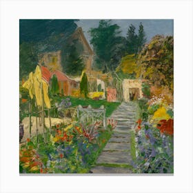 Gustav Klimt Style Farm Garden(2) Canvas Print