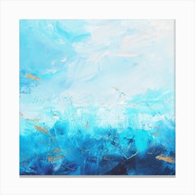 Sea And Clouds Painting  Square Canvas Print