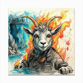 Flaming Goat Canvas Print