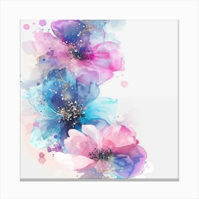 Watercolor Flowers Background Canvas Print