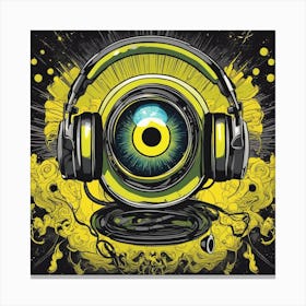 Cosmic Eye With Headphones 2 Canvas Print