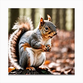 Squirrel In The Woods 28 Canvas Print