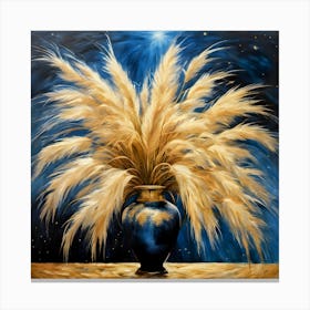 Golden Wheat In A Vase Canvas Print