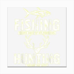 Funny Fishing And Hunting Christmas Xmas Humor Hunter Cool Canvas Print