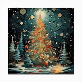 Aqua Adornments: Christmas Cascade 1 Canvas Print