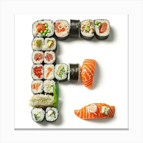 Sushi Letter F Canvas Print