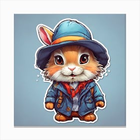 Rabbit In A Hat Canvas Print