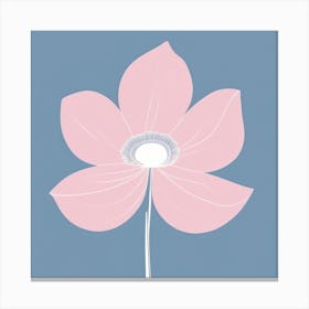 A White And Pink Flower In Minimalist Style Square Composition 724 Canvas Print