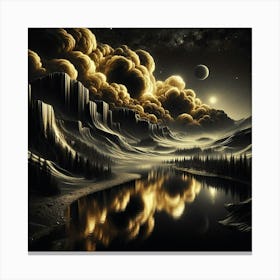 Night Sky With Clouds Canvas Print