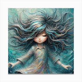 Ethereal Girl In Oil Painting Canvas Print