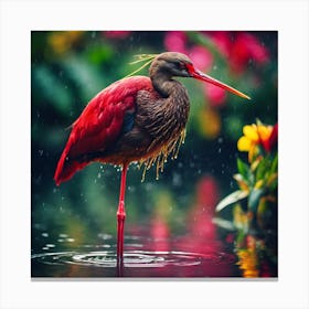 Red Beaked Bird of the Tropical Lagoon Canvas Print