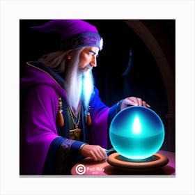Wizard With A Crystal Ball Canvas Print