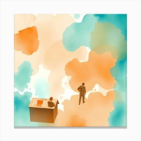 Illustration Of A Business Meeting Canvas Print