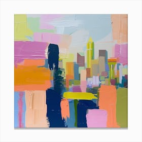 Abstract Travel Collection Seattle Washington 1 Canvas Print