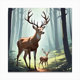 Deer In The Woods 16 Canvas Print