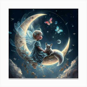 Fairy On The Moon 1 Canvas Print