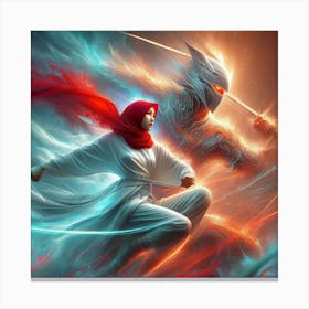 Muslim Woman With Sword Canvas Print
