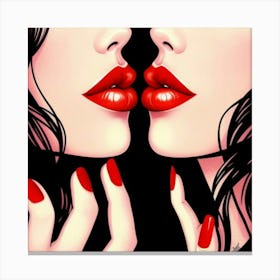 Kissing Lips 1 Canvas Print