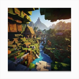 Minecraft Village 1 Canvas Print