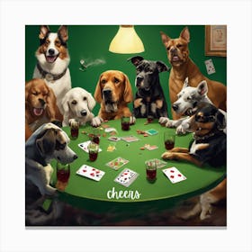 Dogs Playing Poker Canvas Print