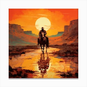 Cowboy Sunset Canvas Print