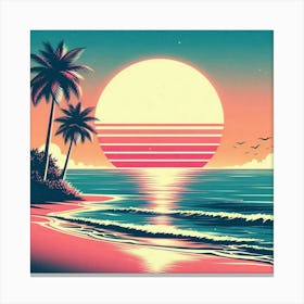 Beach Sunset 1 Canvas Print