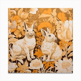 Fall Foliage Rabbit Square 2 Canvas Print