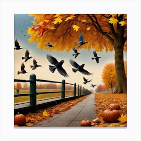 Autumn In The Park Canvas Print