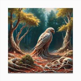 Eagle In The Woods Canvas Print