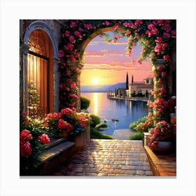 Sunset In The Garden 1 Canvas Print