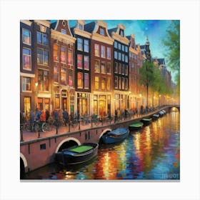 Amsterdam S Bustling Streets Alive With Colorful Impure art print 2 Canvas Print