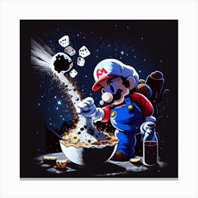 Mario Bros In Space Canvas Print