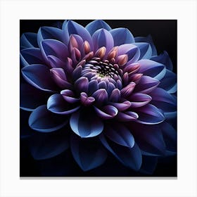 Indigo Dahlia, Macro Photography Canvas Print