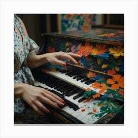 Woman Plays A Piano Canvas Print