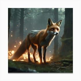 Fox In The Forest 29 Canvas Print